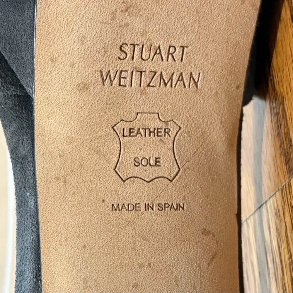 Stuart Weitzman Grey Suede Platform Sandals
